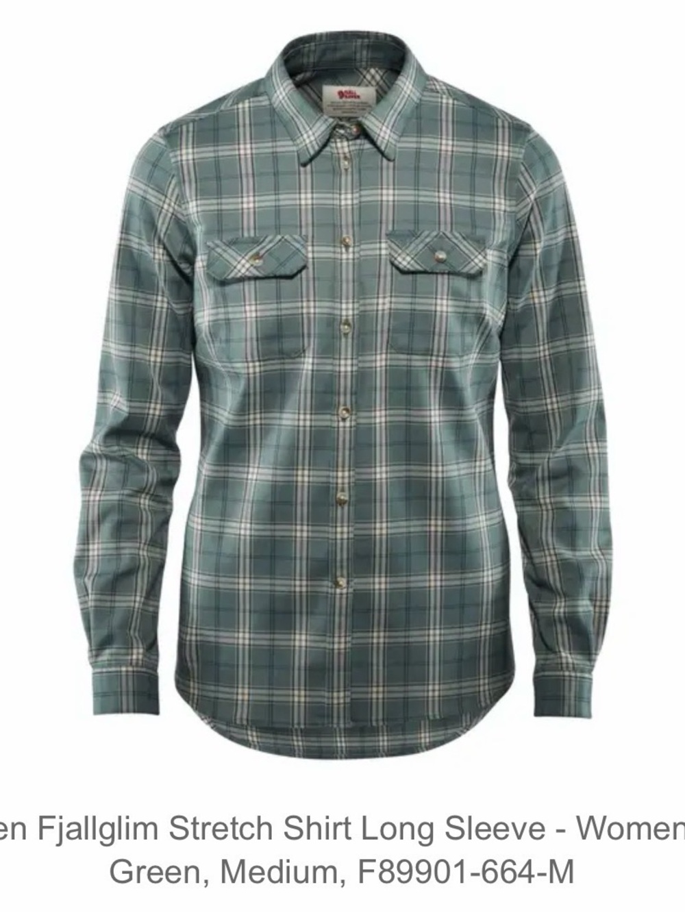 Fjall Raven Stretch Plaid Button-Front Flannel Shirt Jacket - Teal and cream